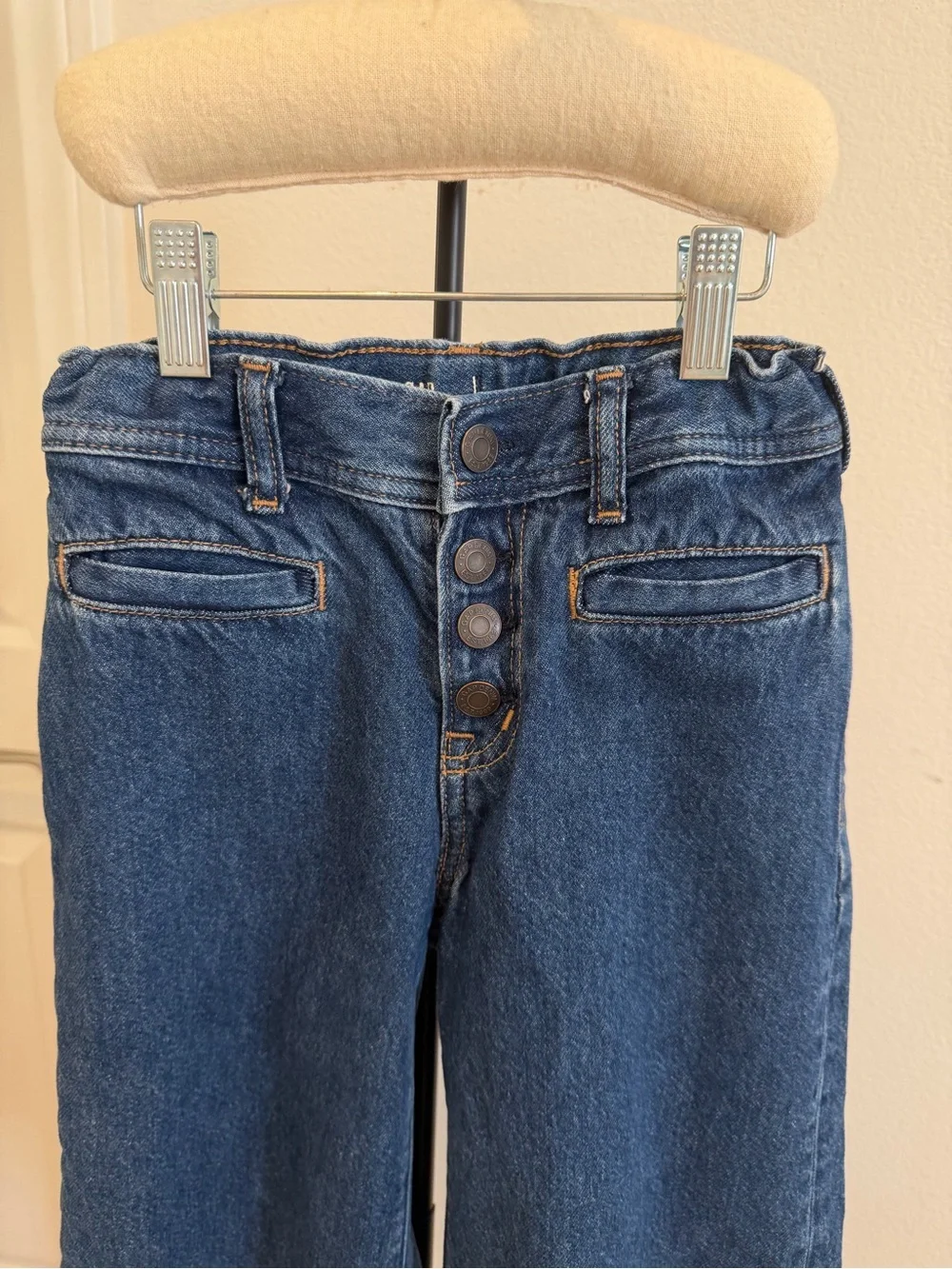 GAP Kids Dark Blue High-Rise Wide Leg Jeans
